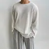 Camiseta básica de manga larga para hombre, color liso, cuello redondo, estilo americano, versión coreana, nueva, casual, holgada, versátil