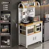 Rack de Cozinha Multifuncional Montado na Parede Buffet Integrado Forno de Micro-ondas Metal de Chão Armazenamento Armário à Prova de Pó