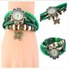 Reloj pulsera de moda popular retro con colgante de mariposa, tejido a mano personalizado casual para hombre y mujer