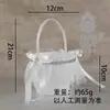Cesta de Flores de Cristal Portátil Estilo Occidental Blanca para Boda Cesta para Niña de las Flores con Encaje para Esparcir Flores Suministros de Boda al por Mayor