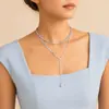 Europeu e americano cross-border jóias moda leve luxo elegante high-end diamante-incrustado empilhados acessórios feminino lantejoulas strass pingente colar