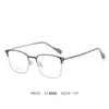 Elegantes y Geniales Gafas Negras 90325 con Línea de Ceja para Hombres con Miopía, Graduación Personalizable, Montura de Titanio Ultraligera de Alta Gama