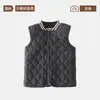 Chaleco para Niños Niñas Invierno Más Terciopelo Engrosado Cachemir Seda Uniforme Escolar Esencial Capa Base Chaleco Cálido Ropa Interior Top Sin Mangas