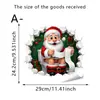 Pegatinas de pared de dibujos animados más vendidas transfronterizas de Papá Noel rompiendo la pared, árbol de Navidad, pegatinas de pared para inodoro, autoadhesivas, decorativas para baño