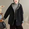 Toma real 2026 Nueva Chaqueta Acolchada Artística Retro de Invierno para Mujer, Forro Interior a Cuadros, Chaqueta de Algodón Engrosada, Ropa de Algodón Cálida