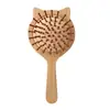Pente de Cabelo com Almofada de Ar de Bambu para Uso Doméstico, Pente Massageador para Alisar o Cabelo, Pente Massageador Capilar Anti-Estático Confortável, Pente Volumizador