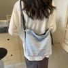 Bolso bandolera de moda de estilo coreano nuevo 2024, bolso pequeño para mujer y niña, informal, de verano, a rayas de colores, de gran capacidad, para el hombro