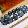 Pulsera de anillo único de ágata de hierba de agua natural joyería DIY color verde esmeralda moda elegante pulsera para hombres y mujeres