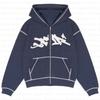 Traje deportivo para pareja, estilo hip hop, informal, de marca, con capucha y estampado de pierna, estilo europeo y americano, Y2K