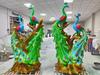 Escultura Moderna de Fibra de Vidro Super Brilhante para Exterior Pavão Luminoso Abrindo Ornamentos Externos Ornamentos Decorativos de Animais
