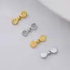 Contas Espaçadoras Redondas Lisas com Textura de Bolinhas Coloridas Banhadas a Ouro 18K para Acessórios de Joias Artesanais DIY com Contas Espaçadoras de Duas Pontas