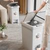 Bote de Basura Hogar 2025 Nuevo Estilo Grande Pedal Inodoro con Tapa Baño Cocina Sin Agacharse Alto Valor Sala de Estar