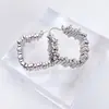 Pendientes Trenzados Irregulares de Diente de Sierra Retro de Nueva Moda Europea y Americana Chapados en Cobre con Oro Real Pendientes de Personalidad y Temperamento para Mujer Venta al por Mayor