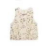 ZA ropa de mujer transfronteriza al por mayor temperamento francés industria pesada lentejuelas pluma chaleco sin mangas camiseta top 2157255