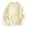 Camiseta interior de algodón holgada de manga larga para hombre y mujer suéter de algodón holgado para hombre camiseta interior base blanca de cuello redondo japonés