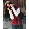 Chaleco de punto de cuello alto estilo coreano, corto para mujer, nuevo, de corte holgado y chic sin esfuerzo, perfecto para llevar en capas como un suéter sin mangas.