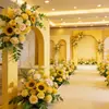 2026 Nueva Serie Amarillo Cálido Arreglos Florales Artificiales de Alta Calidad para Bodas para Salones de Bodas, Decoraciones Florales de Techo, Flores para Mesas de Banquetes de Bodas y Decoraciones de Bienvenida
