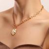Accesorios transfronterizos europeos y americanos de moda con cadena de clavícula sencilla, estilo frío, adorno para el cuello, hebilla de perla, collar elegante para mujer