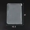 Bolsa com Zíper de PVC Transparente 6 Furos A5 Folha Solta 18 Mícron Sem Cheiro, Bolsa para Recibos A6, Bolsa de Armazenamento de PP para Planejador A7