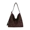 Bolsa tote retrô de grande capacidade para moda transfronteiriça, bolsa de ombro casual versátil, bolsa de antebraço para o dia a dia em camurça