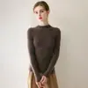 Suéter de cashmere sem costura, peça única~gola semifechada para mulheres, 100% cashmere puro, corte justo, modelador, suéter base de tricô para outono e inverno