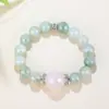 Nuevo Pulsera de Cristal de Ágata con Patrón Verde Estilo Chino DIY para Mujer, Fresca y Refrescante, Dulce y Fresca Joyería Verde Estilo Bosque