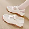 Venta Caliente Cómodas Suaves Transpirables Blancas con Cortes Slip-on para Mujer que Aumentan la Altura Punta Redonda Zapatos Casuales 2026 Verano Diarias Versátiles