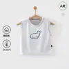 Camiseta regata de verão para meninos e meninas, roupas de bebê estilo coreano, colete para sair, ombro a ombro, Classe A, blusa fina para recém-nascidos