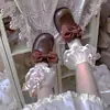 Calcetines estilo ballet lazo encaje calcetines jk con cordones felpa lolita calcetines de encaje calcetines lolita mary jane