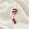 Cadena Larga para Suéter Cruzada Cadena de Suéter de Gama Alta de Gama Alta Lujo Ligero Moda de Nicho Versátil Joyería con Borla para Otoño e Invierno Colgante