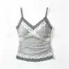 Camisola Original 3002/M051 de Encaje con Puntos, Agradable a la Piel, Cepillado, Sin Costuras, Copas Fijas, Espalda Bonita