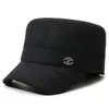 Gorra de invierno para hombres de mediana edad y ancianos, gorra plana de lana con forro polar, engrosada y cálida, gorra de algodón para proteger las orejas para el abuelo