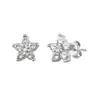 Brincos Pequenos Coloridos Europeus e Americanos Mais Vendidos com Flores Bordadas e Cravejados de Diamantes para Mulheres, Brincos de Pino Simples da Moda Criativa Ins