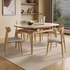Mesa de jantar e cadeira de madeira maciça estilo antigo médio, combinação nórdica, apartamento pequeno, mesa de jantar telescópica, mesa de jantar quadrada e redonda de uso duplo