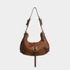 Bolso de mano nuevo para mujer, elegante bolso con forma de media luna, bolso de hombro, moderno y elegante, bolso de piel de ante, bolso de moto
