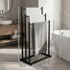 Porta-toalhas multicamadas de piso, prateleira de toalhas móvel para quarto, prateleira de armazenamento de toalhas multifuncional para banheiro doméstico