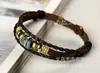 Pulsera étnica de piel de vaca pulsera de cuero vintage al por mayor pulsera punk nueva pulsera europea y americana joyería tejida