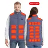 Nuevo Chaleco Calefactor Inteligente Gris de Cuatro Controles y 27 Zonas para Hombres y Mujeres, Chaleco de Algodón Cálido Calefactor Eléctrico Transfronterizo