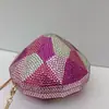 Nuevo Bolso de Noche Único Transfronterizo con Incrustaciones de Diamantes y Fondo Plano, con Estuche Duro Metálico Hueco y Diamantes, en Stock para Exportación