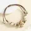 Pulseira de Cerâmica Jingdezhen com Motivos de Maçã e Estrela, Pulseira Trançada com Contas Feita à Mão para Mulheres, Novo Estilo Chinês, Estilo Floresta Artística