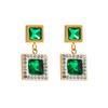 Aretes Europeos y Americanos Nuevos Calientes Exquisitos de Lujo Ligero Acero de Titanio Geométricos Flores Combinables Acero Inoxidable Perla Diamante Joyería para la Oreja