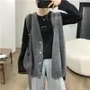 Chaleco versátil de otoño de longitud media para mujer de Dongdaemun, Corea, estilo casual, chaleco de punto con cuello en V, novedad