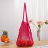 Saco de malha de algodão colorido portátil para compras Saco de malha de algodão trançado Saco com cordão Saco de malha para supermercado, vegetais e frutas Personalização