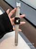 Hebilla Magnética Doble C Correa de Cuero Brillante Adecuada para Apple 9 S10 S11 Huawei Gt6 Fit4 Xiaomi Pulsera de Cuero Genuino