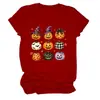 Amazon eBay sitio independiente moda casual mujer sombrero mágico de calabaza estrella de cinco puntas cuello redondo camiseta de manga corta