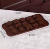 Chocolate de Venta Caliente Transfronterizo Bandeja de Hielo de Flor Mixta Variada de 15 Piezas Molde para Pastel Hecho a Mano Molde de Silicona para Hornear Casero Al por Mayor