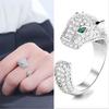 Anel Aberto Simples Geométrico Estilo Europeu e Americano Micro-cravado Diamante Zircônia Personalidade Anel Aberto Cabeça de Leopardo Anel de Dedo