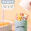 Juego de Tenedores para Fruta, Palillos de Plástico de Dos Púas para Fruta para Uso Doméstico, Adecuados para Comer Frutas, Pasteles, Postres, Tenedores Pequeños para Snacks en un Tubo