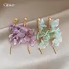 Aretes de Borlas de Flor de Tela Morado Taro Atmosféricos Clavos de Oreja de Lujo Ligero Estilo Dulce de Vacaciones para Mujer