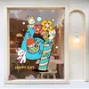 Pegatinas de Ventana de Cumpleaños con Números de Dibujos Animados para la Primera Fiesta de Cumpleaños de Niños, Pegatinas Estáticas para Decoración de Pastelerías, Adhesivos de Animales Lindos para Vidrio